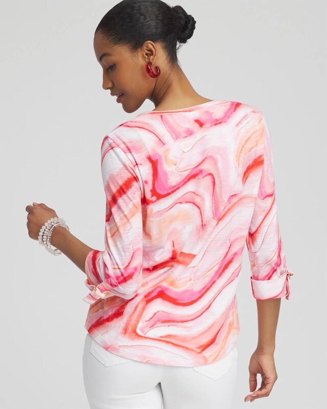 Geode Ring Detail Henley Top - image 3